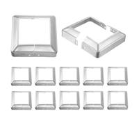 sourcing map Lot de 12 caches de base de poteau de 15,2 x 15,2 cm (taille intérieure 10,2 x 10,2 cm), jupe de poteau fendue en métal, enveloppe de colonne de porche pour poteau, clôture, câble