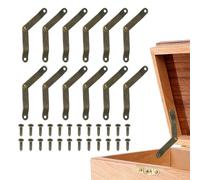 sourcing map Lot de 12 charnières de support pliables en fer rotatif à 180 degrés pour armoire, boîtes en bois, meubles de maison, fenêtres, portes, bronze - 5,5 x 1 cm