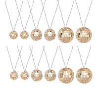 sourcing map Lot de 12 colliers boule disco effet miroir, 3 cm/3,8 cm/5,1 cm, colliers de fête disco des années 70 pour jeux costumés, fournitures de danse, fêtes d'anniversaire, festivals