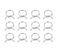 sourcing map Lot de 12 colliers de serrage à ressort en acier inoxydable pour tuyau d'air, tuyau d'eau, moto, scooter, VTT, 23 mm x 23 à 26,8 mm, argenté