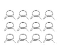 sourcing map Lot de 12 colliers de serrage à ressort en acier inoxydable pour tuyau d'air, tuyau d'eau, moto, scooter, VTT, argenté - 17 à 19,8 mm de diamètre intérieur