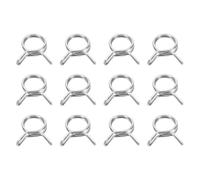 sourcing map Lot de 12 colliers de serrage à ressort en acier inoxydable pour tuyau d'air, tuyau d'eau, moto, scooter, VTT, argenté - 11 à 13,5 mm de diamètre extérieur
