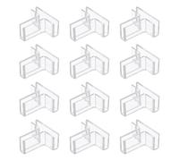 sourcing map Lot de 12 connecteurs de verre en plastique, adaptés pour les pinces de verre en forme de T de 4 mm d'épaisseur, support de fixation sans bord pour aquarium, étagères de présentation
