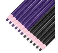 sourcing map Lot de 12 crayons de graisse à décoller - Marqueurs de couleur chinoise pour verre, métal, plastique, papier, crayons de cire non aiguisés pour coloriage, dessin, marquage, violet et noir
