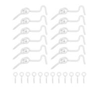 sourcing map Lot de 12 crochets de cabine pivotants et loquets à œillet de 4,3 cm, verrous de porte et de fenêtre en fer avec vis de montage pour fenêtre en bois, placard, armoire, blanc