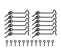 sourcing map Lot de 12 crochets de cabine pivotants et loquets à œillet de 5,1 cm, verrous de porte et de fenêtre en fer avec vis de montage pour fenêtre en bois, placard, armoire, noir
