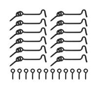 sourcing map Lot de 12 crochets de cabine pivotants et loquets à œillet de 6,3 cm, verrous de porte et de fenêtre en fer avec vis de montage pour fenêtre en bois, placard, armoire, noir