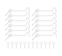sourcing map Lot de 12 crochets de cabine pivotants et loquets à œillet de 7,6 cm, verrous de porte et de fenêtre en fer avec vis de montage pour fenêtre en bois, placard, armoire, blanc