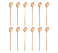 sourcing map Lot de 12 cuillères à café rondes en acier inoxydable 304 avec longues poignées pour expresso, sucre, dessert, céréales, crème glacée, cocktail, café, bar, 15 cm, or rose