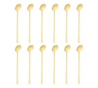 sourcing map Lot de 12 cuillères à café rondes en acier inoxydable 304 avec longues poignées pour expresso, sucre, dessert, céréales, crème glacée, cocktail, café, bar, 17 cm, doré