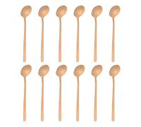 sourcing map Lot de 12 cuillères à café rondes en acier inoxydable 410 avec longues poignées pour expresso, sucre, dessert, céréales, crème glacée, cocktail, café, bar, 13 cm, or rose