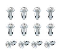 sourcing map Lot de 12 écrous crics M6 x 28 mm, en acier au carbone finition zinc, écrous à rivets multi-prises pour murs creux, utilisation sur paroi fine et souple, argenté