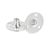 sourcing map Lot de 12 écrous en T M6 à visser en acier au carbone avec base ronde pour meubles, quincaillerie de meubles, écrous filetés femelles, M6 x 28 x 1,2 mm