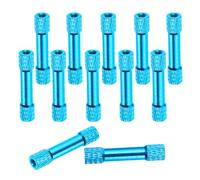 sourcing map Lot de 12 entretoises M3 x 30 mm en aluminium moleté à double tête pour drone FPV Avion RC Voiture de course Simracing, bleu clair