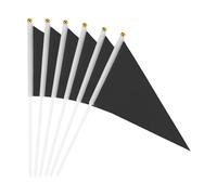 sourcing map Lot de 12 fanions noirs de 21 x 14 cm sur bâton en plastique pour bricolage, graffiti, anniversaire, carnaval, festival, célébration, sport, grande ouverture