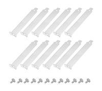 sourcing map Lot de 12 filtres à poussière pour fente PCI - Plaque d'obturation - Support d'extension pour châssis d'ordinateur - Blanc argenté