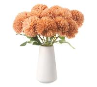 sourcing map Lot de 12 fleurs de chrysanthème artificielles en soie pour maison, jardin, décoration de fête de mariage, marron
