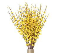 sourcing map Lot de 12 fleurs de jasmin artificielles de 55,9 cm de long pour loisirs créatifs, arrangements floraux, décoration de maison, fête, hôtel (jaune)