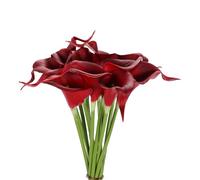 sourcing map Lot de 12 fleurs de lys calla artificielles, 33 cm au toucher réaliste, bouquet de fleurs artificielles pour mariage, fête de mariée, cadeau, décoration d'intérieur, loisirs créatifs