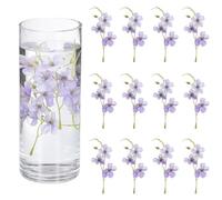 sourcing map Lot de 12 fleurs flottantes pour centres de table, fleurs de pois violets et blancs en soie synthétique pour bougies flottantes, vases, remplissage de fête, maison, table de mariage