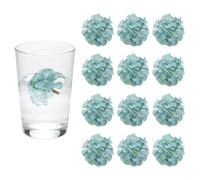 sourcing map Lot de 12 fleurs flottantes pour centres de table, têtes de fleurs artificielles en soie d'hortensia bleu pour bougies flottantes, vases, fête, maison, table de mariage, décoration