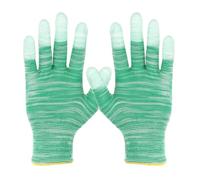 sourcing map Lot de 12 gants de protection électrostatiques avec bout des doigts en polyuréthane - Grande taille - Pour applications automobiles en vinyle et décalcomanies - Vert