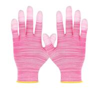 sourcing map Lot de 12 gants de protection électrostatiques avec bout des doigts en polyuréthane - Grande taille - Pour applications automobiles en vinyle et décalcomanies - Rose