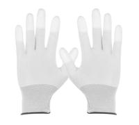 sourcing map Lot de 12 gants de protection électrostatiques avec bout des doigts en polyuréthane - Taille moyenne - Pour applications automobiles en vinyle et décalcomanies - Blanc