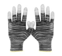 sourcing map Lot de 12 gants de protection électrostatiques avec bout des doigts en polyuréthane - Taille moyenne - Pour applications automobiles en vinyle et décalcomanies - Noir