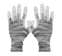 sourcing map Lot de 12 gants de protection électrostatiques avec paume en polyuréthane - Grande taille - Pour applications automobiles en vinyle et décalcomanies - Noir
