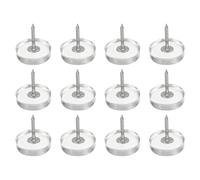sourcing map Lot de 12 glissières rondes en plastique pour meubles, 22 mm, protections de sol en bois dur pour chaise, table, bureau, pieds d'armoire, transparent