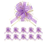 sourcing map Lot de 12 grands nœuds à tirer de 20,3 cm pour emballage cadeau, nœuds en ruban violet pour Noël, fête, mariage, Saint-Valentin, cadeaux de décoration