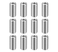 sourcing map Lot de 12 inserts de réparation de filetage M12 x 1,75 mâle vers filetage femelle M8 x 1,25, 25 mm de long, écrous réducteurs métriques auto-taraudeuses en acier inoxydable, fixations