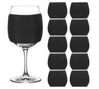 sourcing map Lot de 12 manchons de protection vierges pour verres à vin en néoprène réutilisables pour boissons froides et sublimation, noir