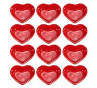 sourcing map Lot de 12 mini bols à sauce en céramique en forme de cœur rouge de 20,3 cm pour cuisine, maison, fête de mariage, restaurant