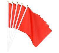 sourcing map Lot de 12 mini drapeaux rouges à tenir à la main - 30 x 20 cm - Rectangle pour festival, événements, décoration de fête