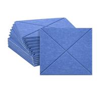sourcing map Lot de 12 panneaux acoustiques adhésifs carrés en feutre haute densité, insonorisants, autocollants, antidérapants, anti-vibrations, anti-bruit, 30,5 cm de long x 1 cm d'épaisseur, bleu