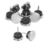 sourcing map Lot de 12 patins antidérapants à clouer pour meubles, 22 mm, patins antidérapants en fer pour chaise, table, bureau, pieds d'armoire, argenté