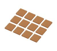 sourcing map Lot de 12 patins carrés en feutre pour meubles - 3,1 x 3,1 cm - Protection de sol pour pieds de chaise - Autocollants pour meubles et sols durs - Marron