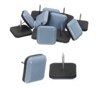 sourcing map Lot de 12 patins de déménagement carrés de 2,5 cm avec clou, protecteur de sol pour moquette, carrelage en vinyle, gris bleu