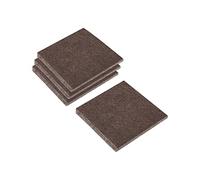 sourcing map Lot de 12 patins en feutre pour pieds de meubles 5,1 x 5,1 cm | Protecteurs de sol carrés auto-adhésifs, découpables, anti-rayures, marron