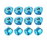 sourcing map Lot de 12 petites clochettes de 20 mm pour travaux manuels, Noël, décoration de vacances, fête musicale, maison, festival, mariage, bleu