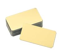sourcing map Lot de 12 plaques nominatives vierges de 4 x 2 cm en métal gravé au laser - Adhésif puissant - Plaques vierges personnalisées en aluminium anodisé pour panneaux, loisirs créatifs, doré