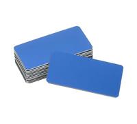 sourcing map Lot de 12 plaques nominatives vierges de 5,1 x 2,5 cm en métal gravé au laser - Adhésif puissant - Plaques vierges personnalisées en aluminium anodisé pour panneaux de bricolage - Bleu