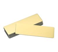sourcing map Lot de 12 plaques nominatives vierges en aluminium anodisé, 7,9 x 2,5 cm, gravées au laser, pour panneaux, loisirs créatifs, doré