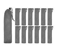 sourcing map Lot de 12 pochettes de transport en paille, housses portables pour couverts, baguettes, ustensiles pour la maison, les voyages, le rangement en plein air, fourchette, cuillère, baguettes