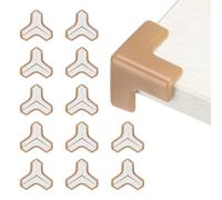 sourcing map Lot de 12 protections d'angle de table, coins de meubles et coins tranchants pour bords de table et coins tranchants (forme de T, marron)