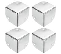 sourcing map Lot de 12 protections d'angle en métal pour coins de table et de bureau Argenté 50 x 50 x 50 mm