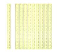 sourcing map Lot de 12 règles en plastique transparent de 30 cm, outil de mesure en pouces et en centimètres pour la maison, le bureau, les salles de classe, le dessin, jaune transparent