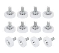 sourcing map Lot de 12 rouleaux de tiroir de 22 mm - Poulies de positionnement en plastique pour petite surface plane - Roulettes de rechange pour meubles, armoires, armoires (filetage M6 x 9 mm)